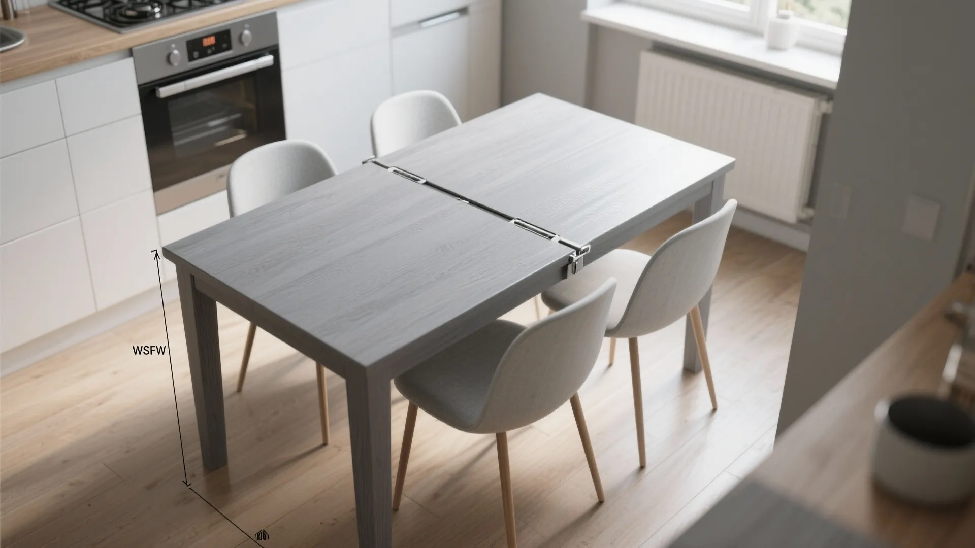 1. Slim, extendable grey wood table for flexible dining