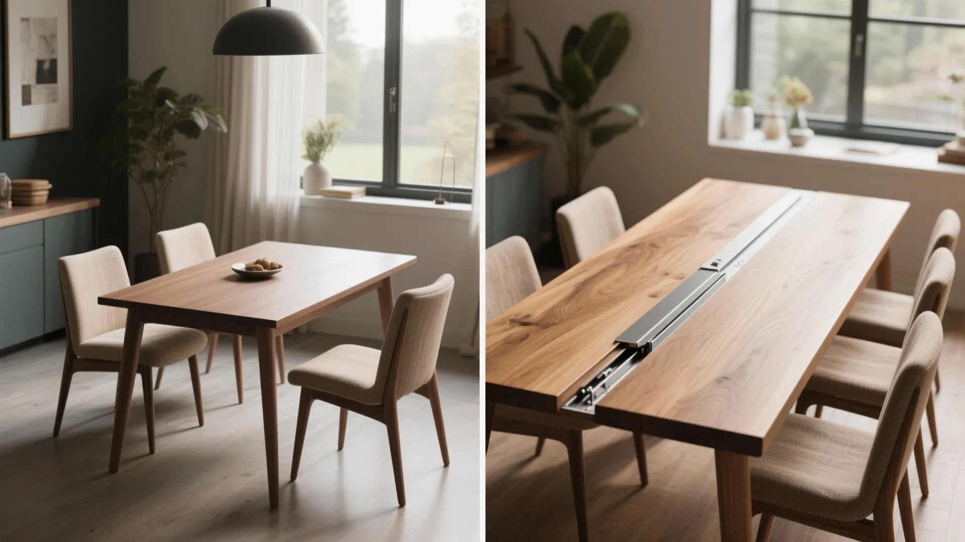 2. Extendable rectangle with a simple leaf