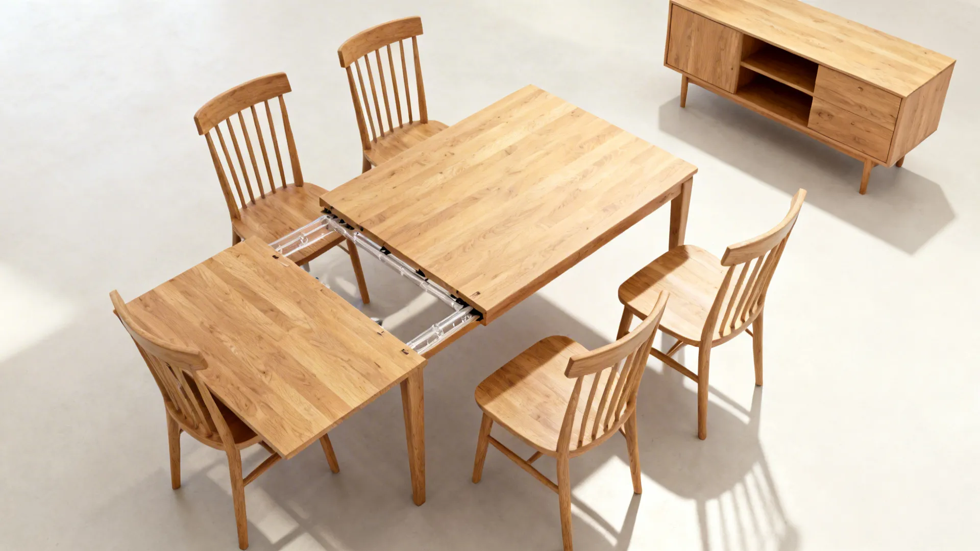 5) Extendable Oak with Smart Storage