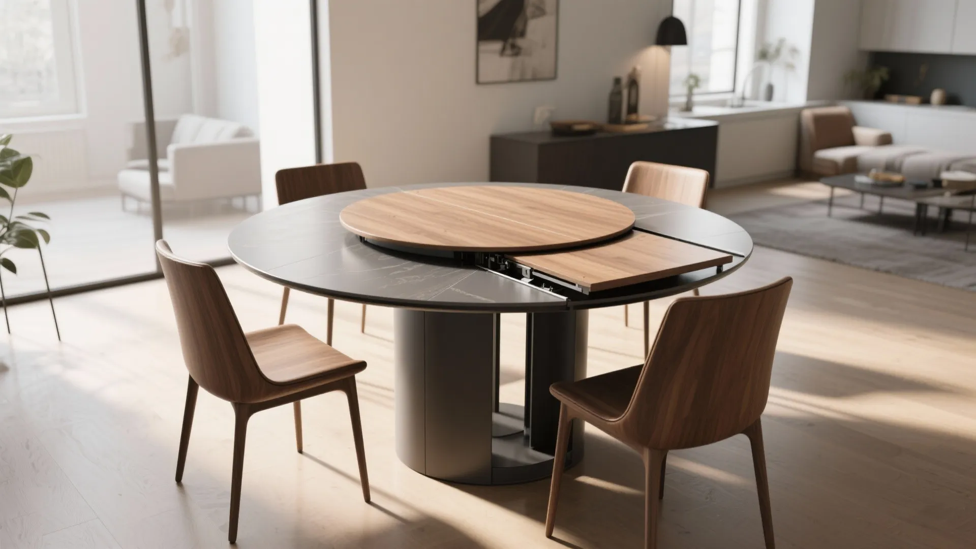 2. Extendable Round Tables