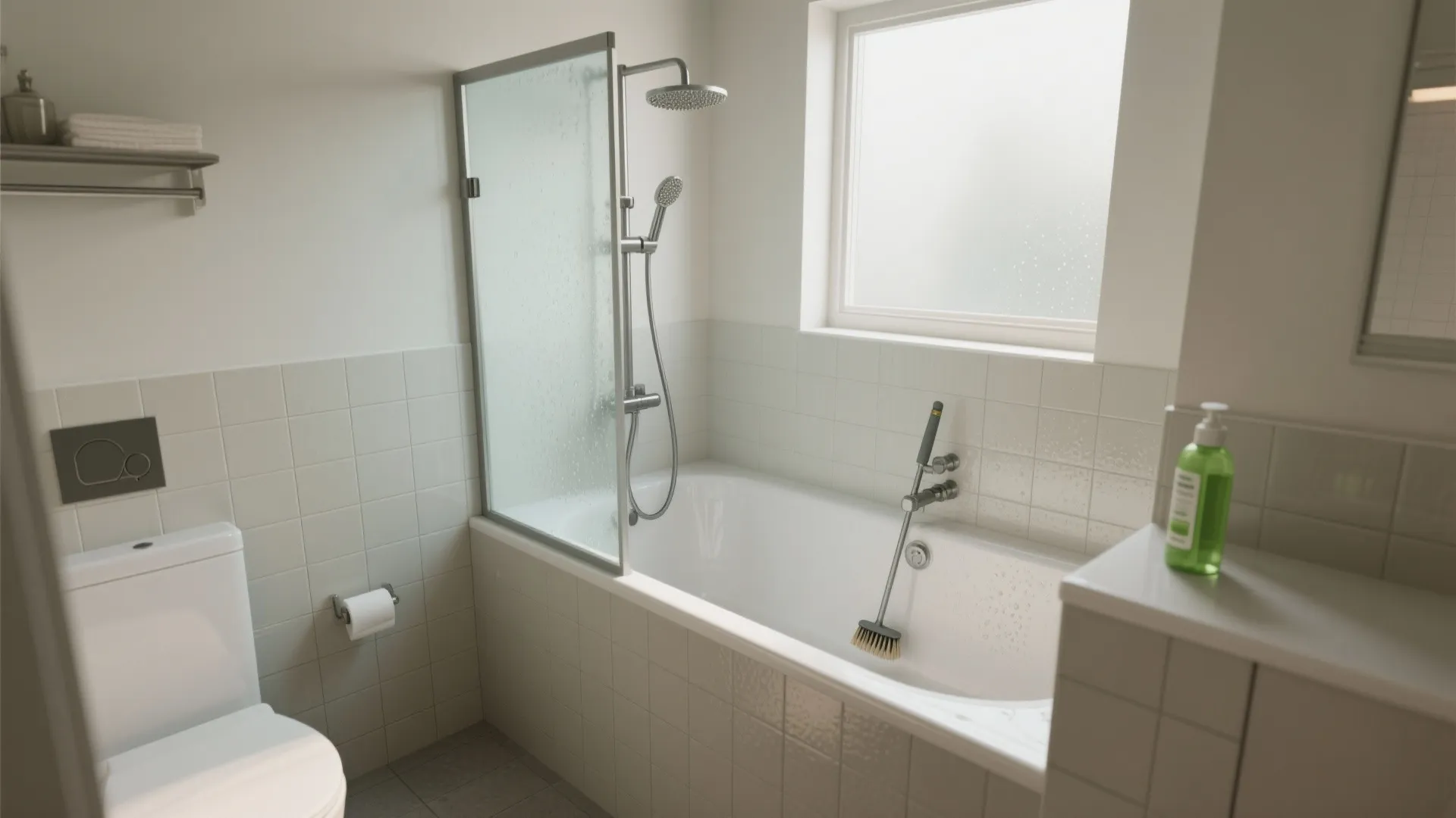 Extendable Handle Brush for Tight, High, or Deep Showers