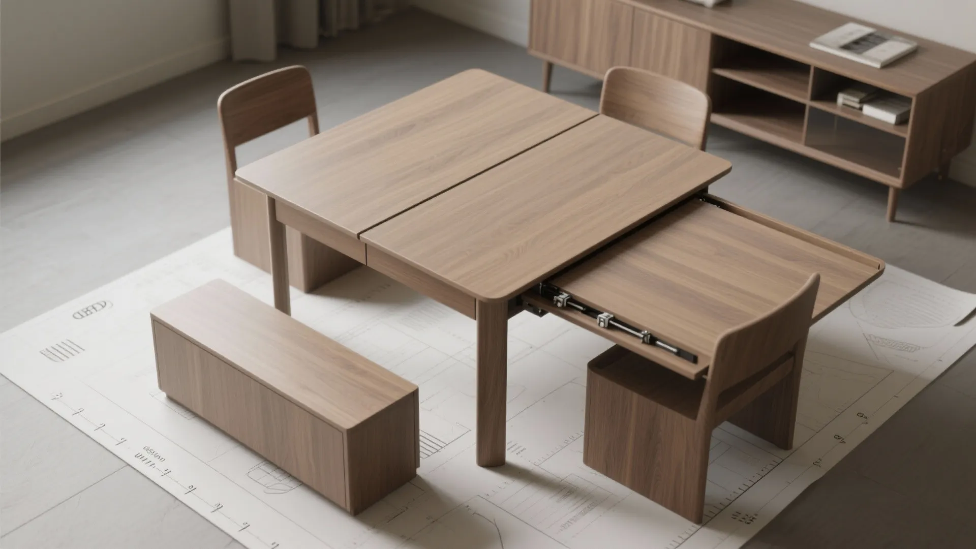 4. Folding/extendable single-leaf square