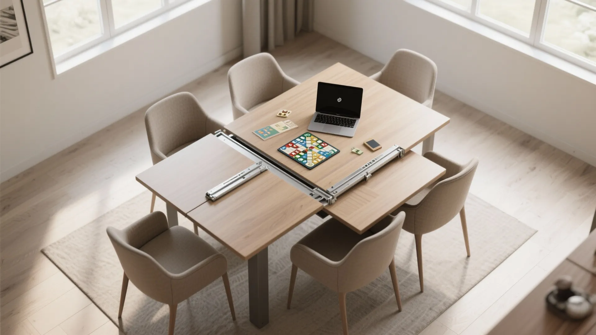 4. Multi-Use Dining with Extendable Table