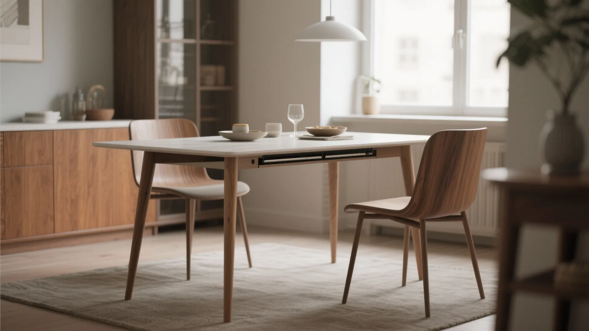 1. Embrace a slim, extendable table