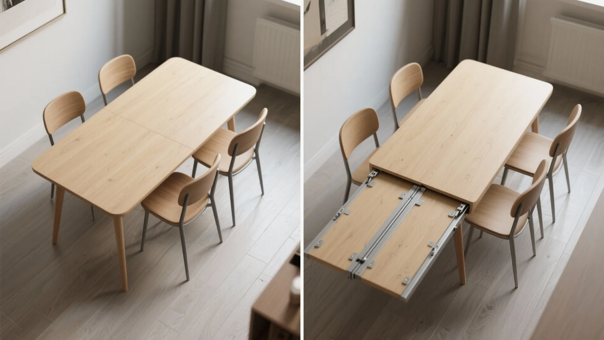 3. Extendable or drop-leaf table — adapt on demand