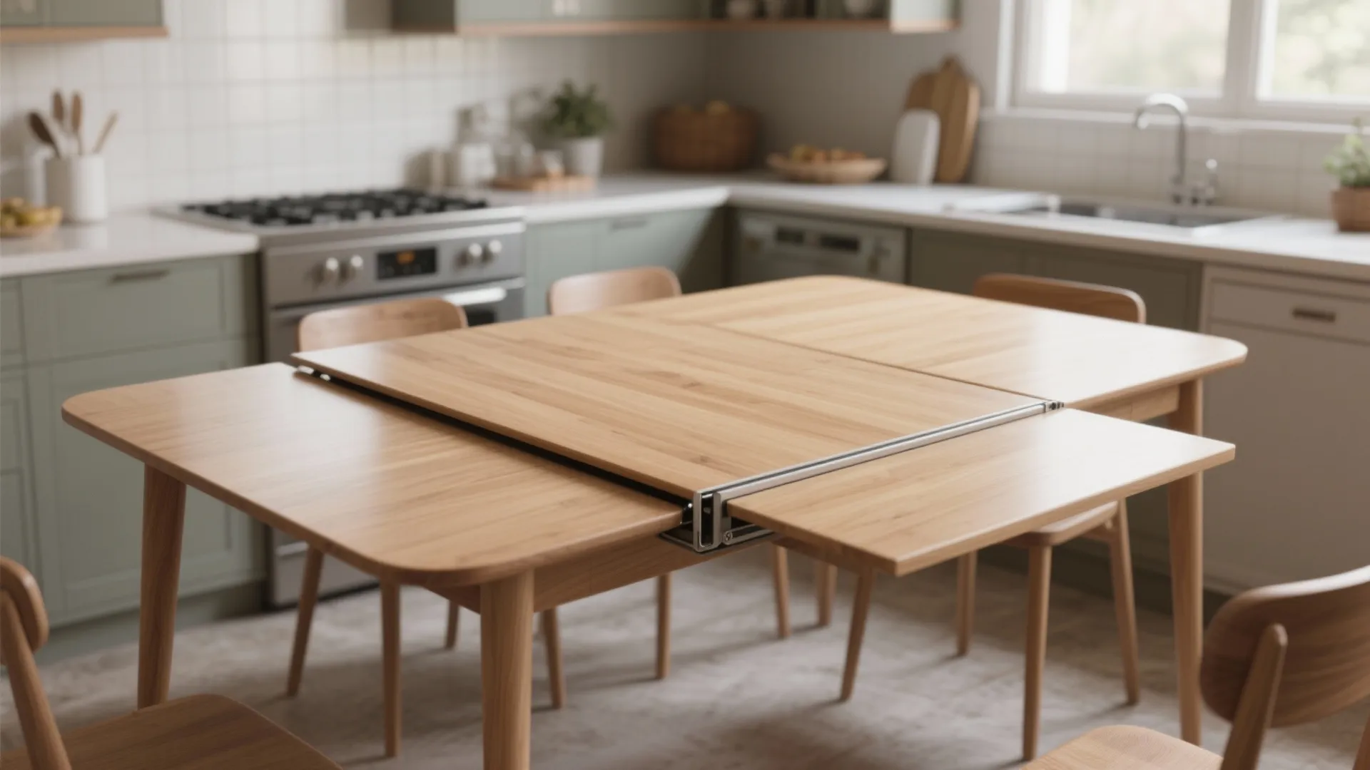 3. Extendable table with hidden leaves