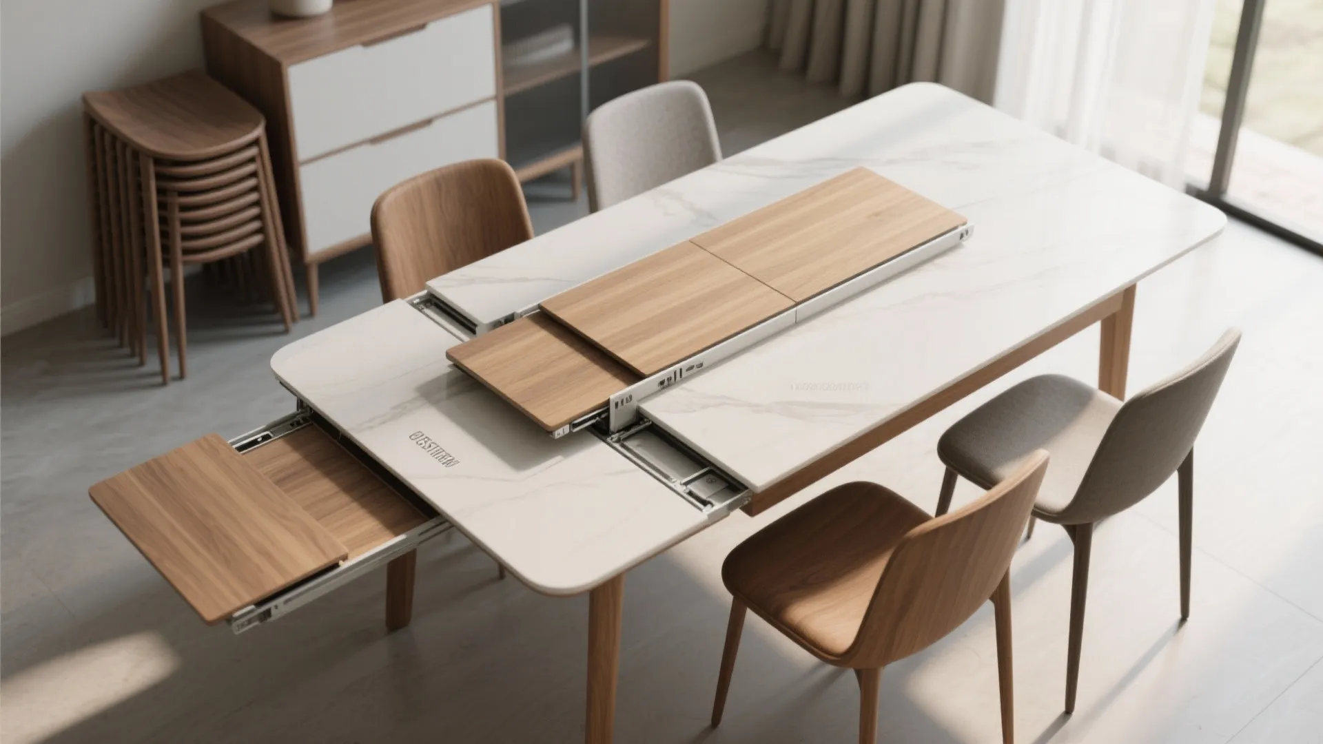 3. Extendable leaf table for occasional guests