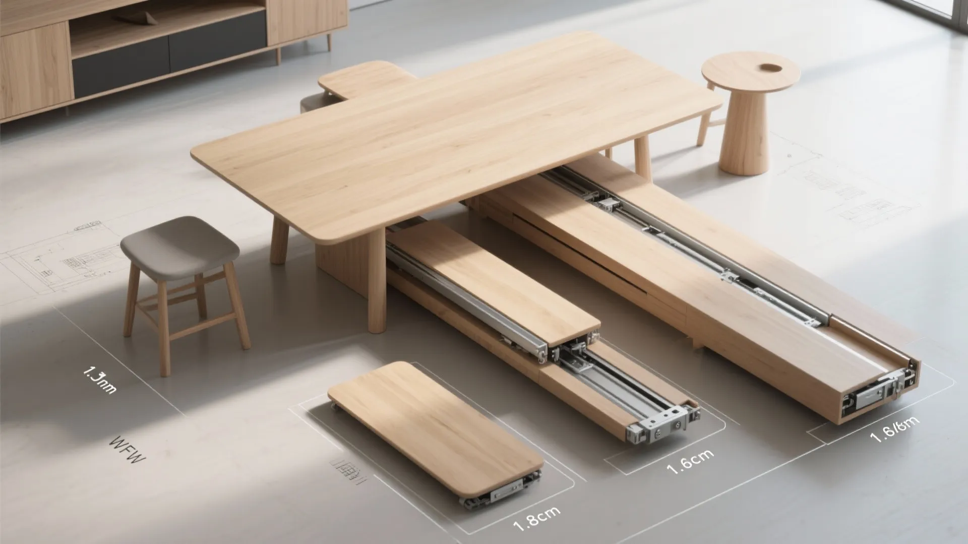 3. Extendable tops and nesting companions