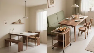 Modern Dining Room with Wood Accent Furniture