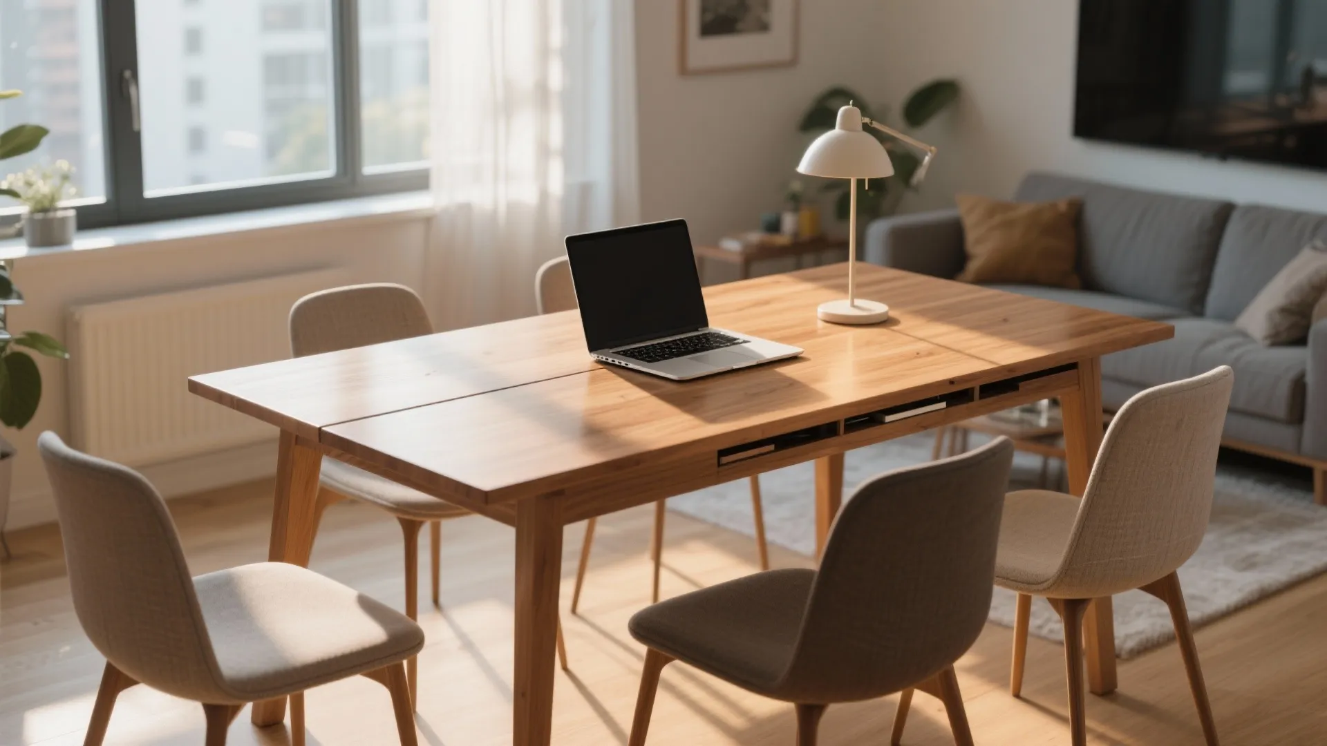 2. Extendable Dining Table as a Dual-Use Desk