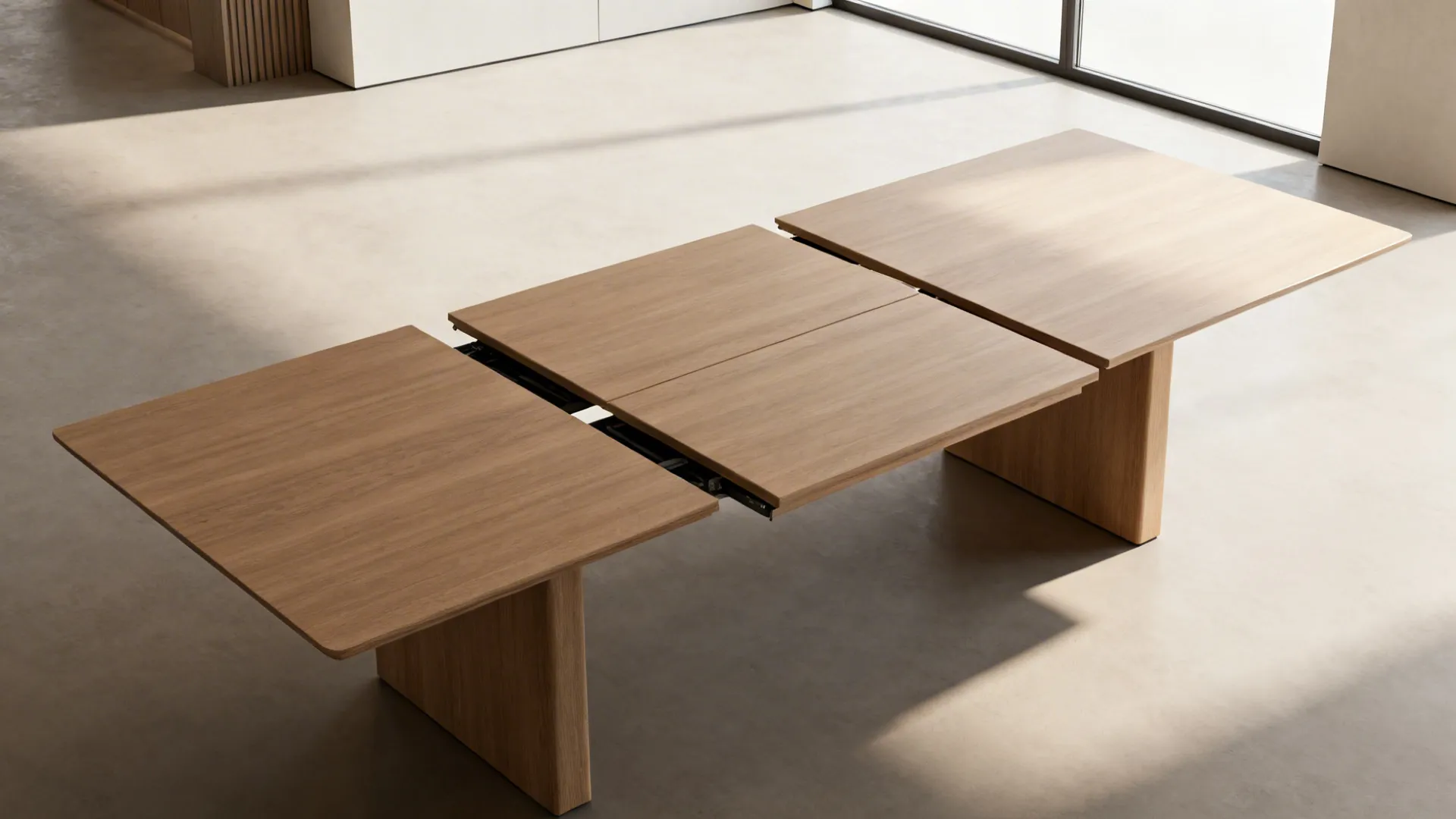 3. Extendable table with hidden leaves