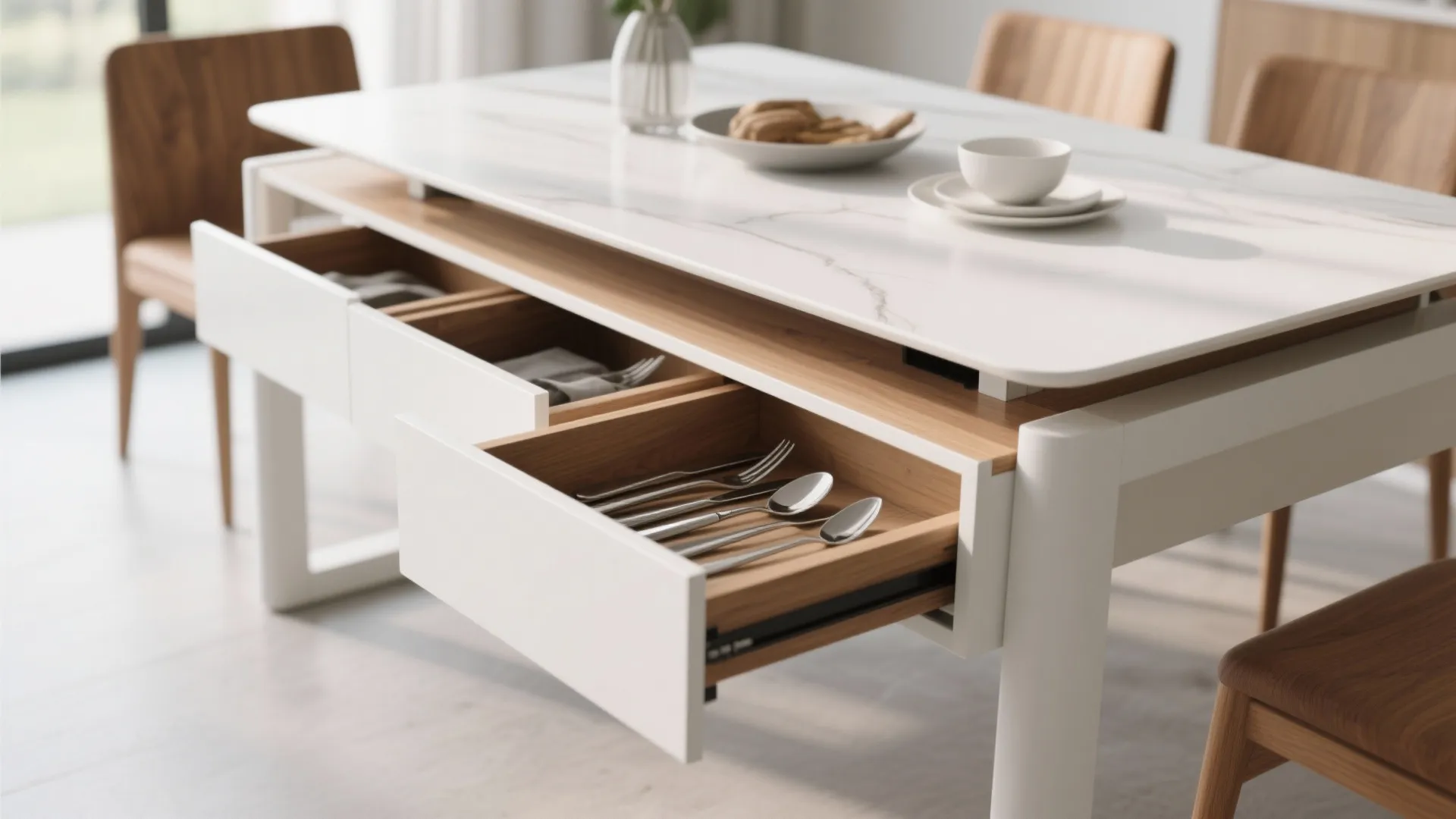 8. Extendable Dining Table with Storage