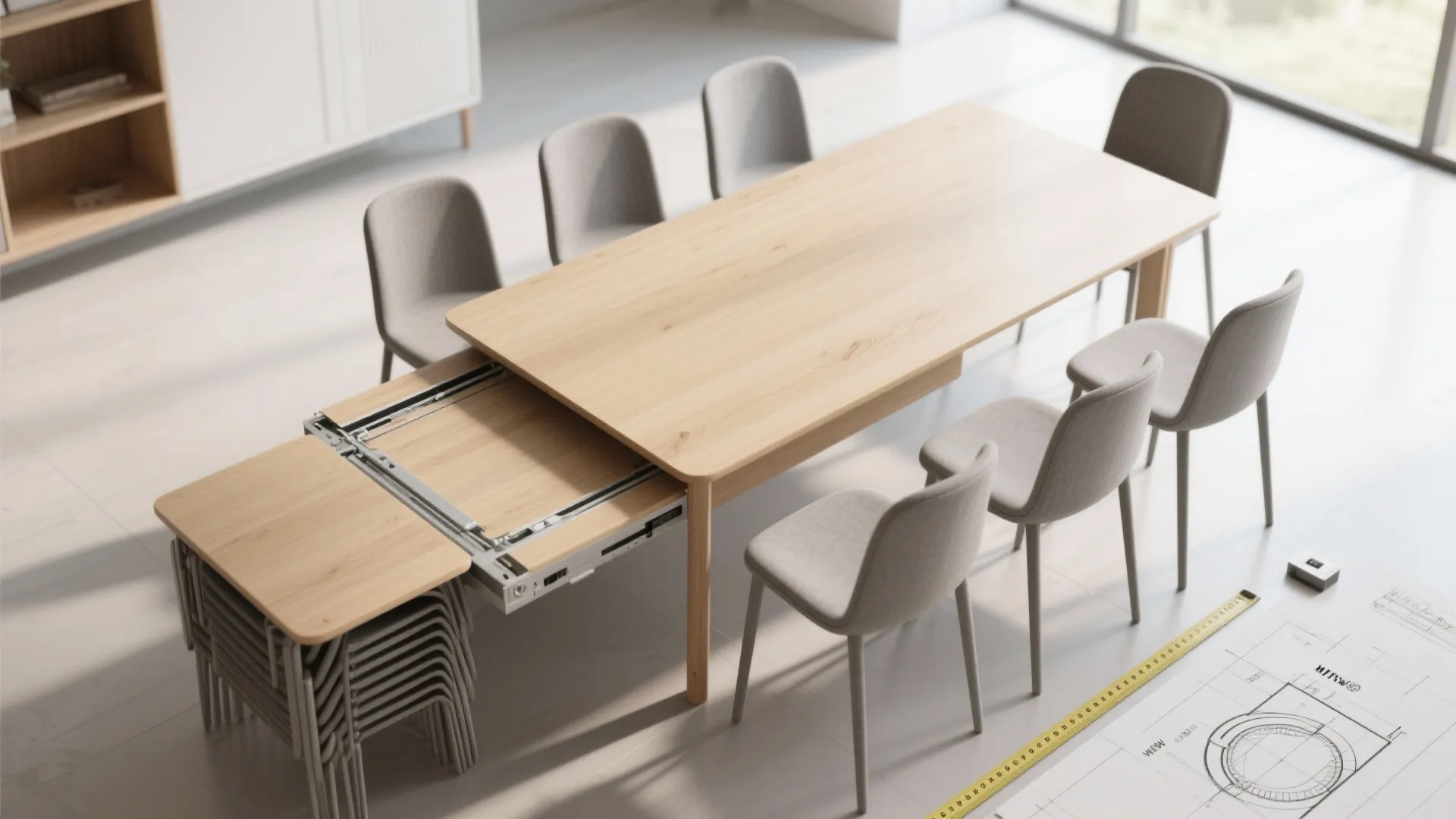 3. Extendable Table with Flexible Chairs
