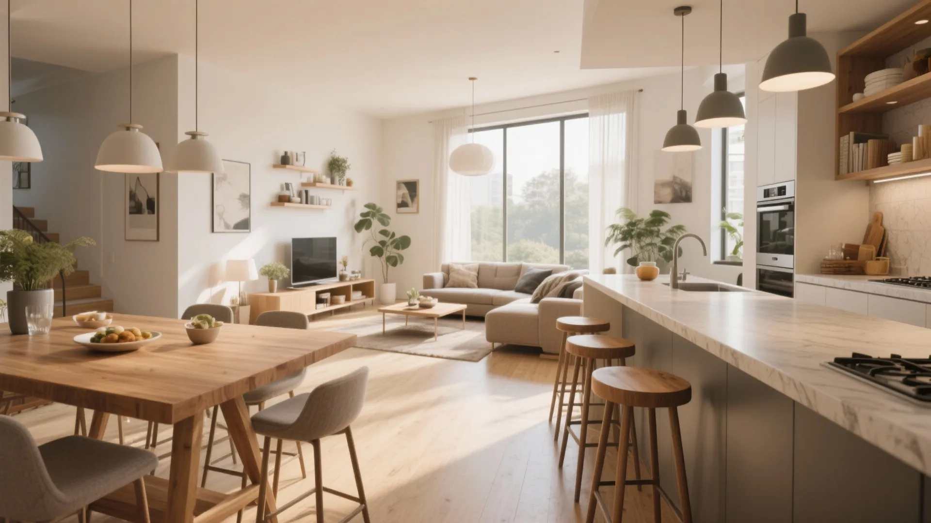 L-Shaped Layout with Extended Breakfast Bar