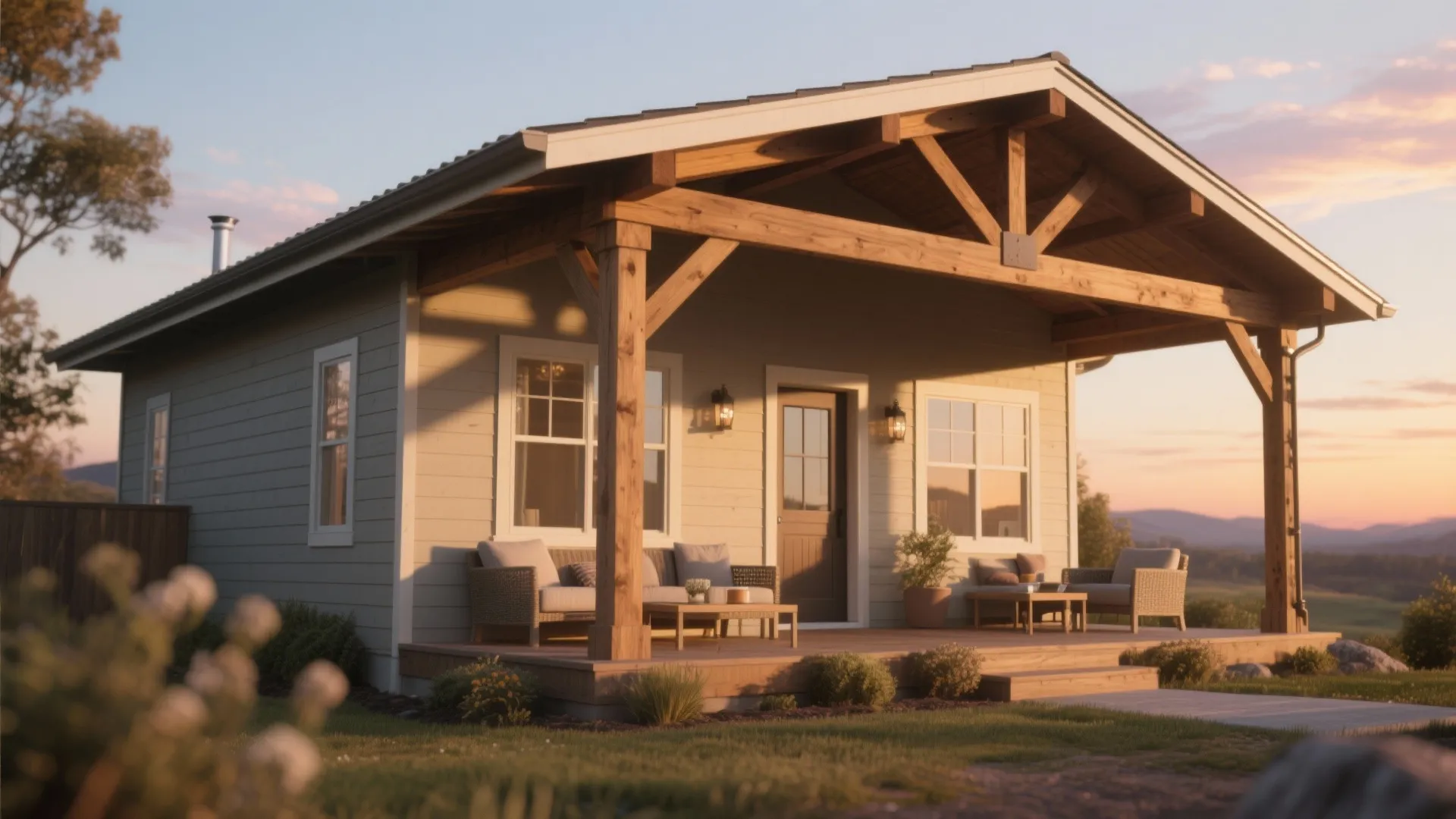 Idea 2: Extended Roof Shade & Breezy Porch