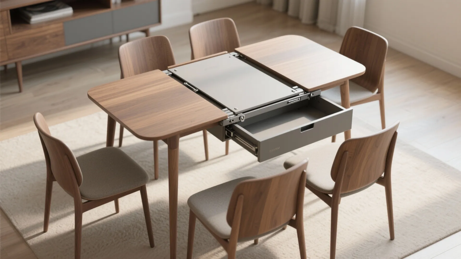 3. Extending Drop Leaf: From Two to Four in Minutes