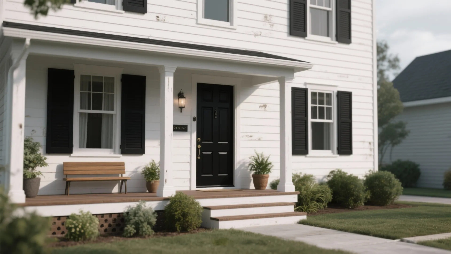 Exterior Contrast: Bold Doors and Crisp Siding