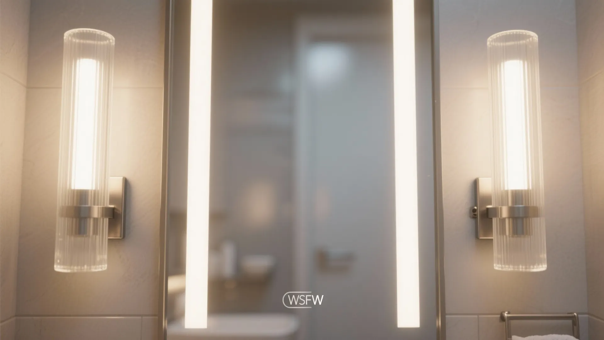 Vertical sconces at eye level