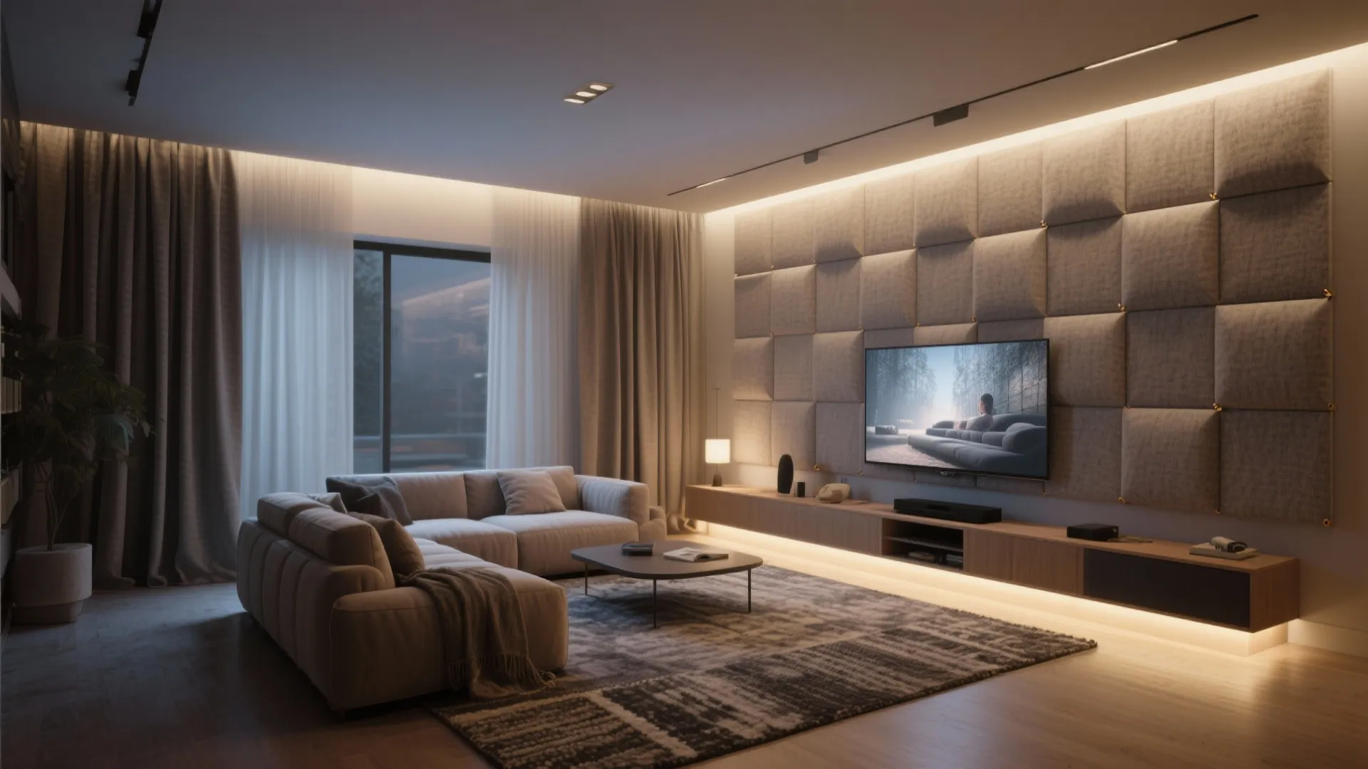 3. Textured Fabric Panels for Acoustic Comfort