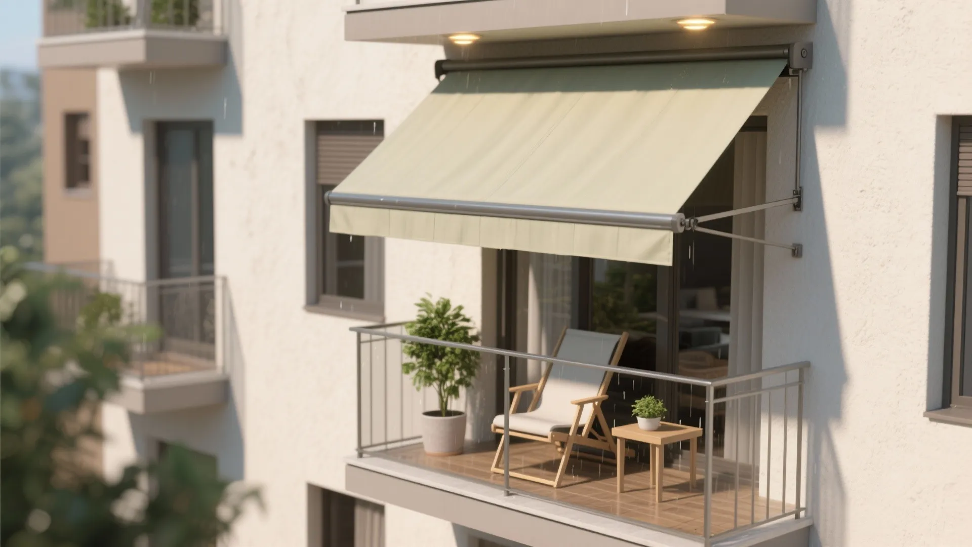 Retractable Fabric Awning + Side Panels