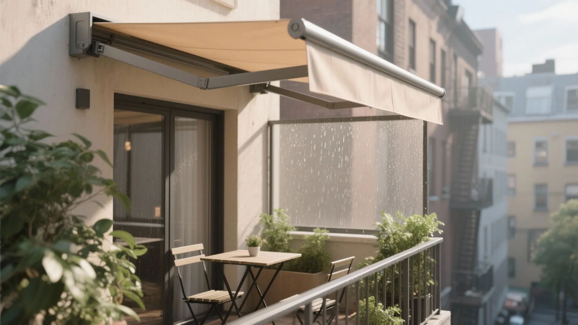 Retractable Fabric Awning with Side Screens