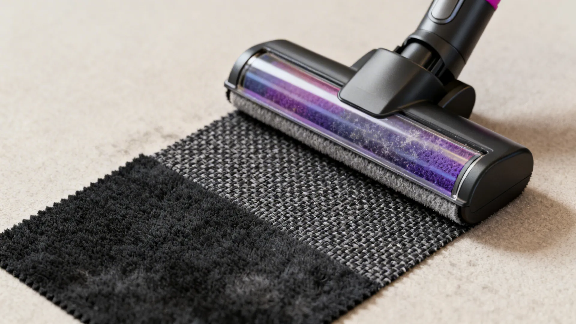 Fabric swatches and cleaning tools for maintaining a black sofa