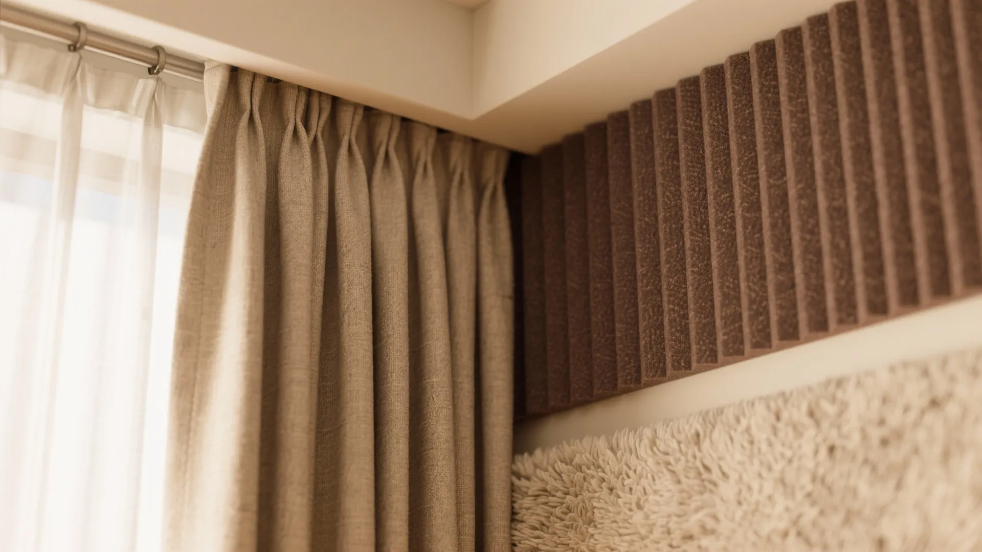 Fabric Cocoon: Curtains, Rugs, and Acoustic Panels
