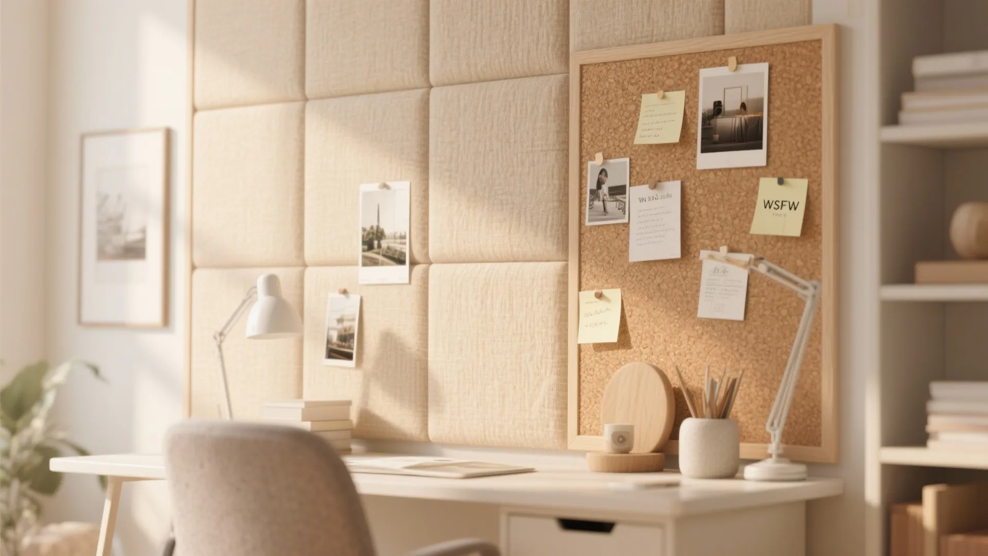 3. Fabric-Covered Cork Panels