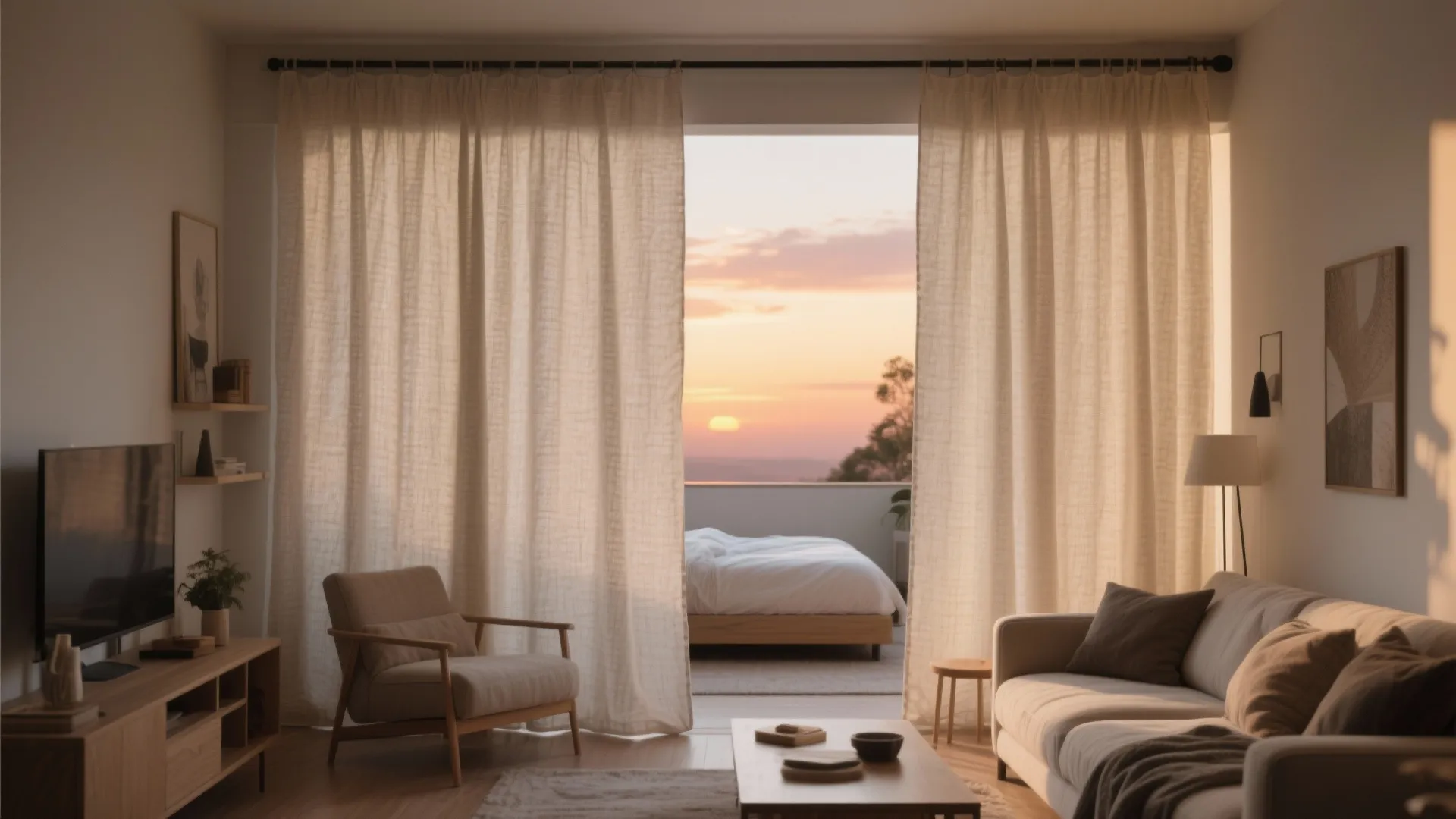 4. Fabric Curtains as Partitions