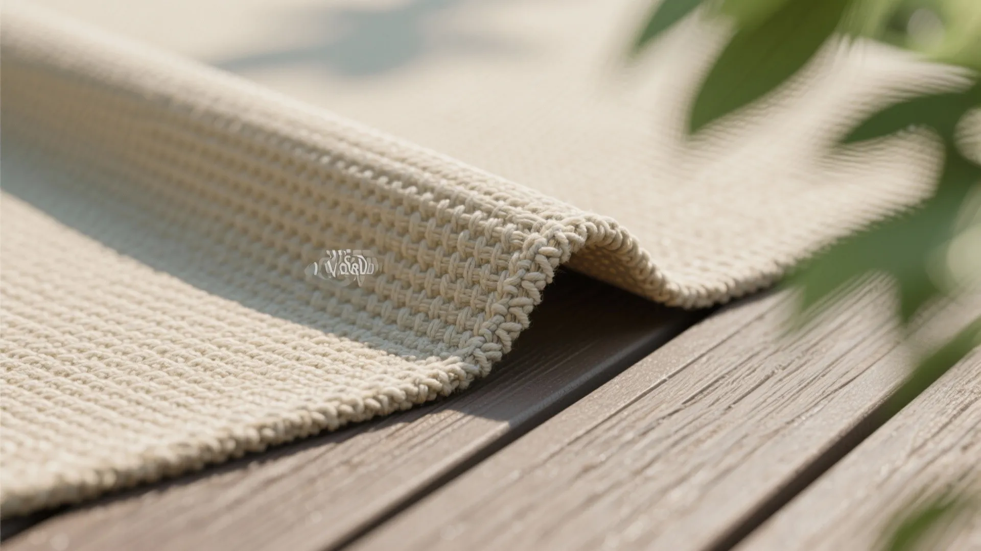 4) Warm wood tones and all-weather textiles