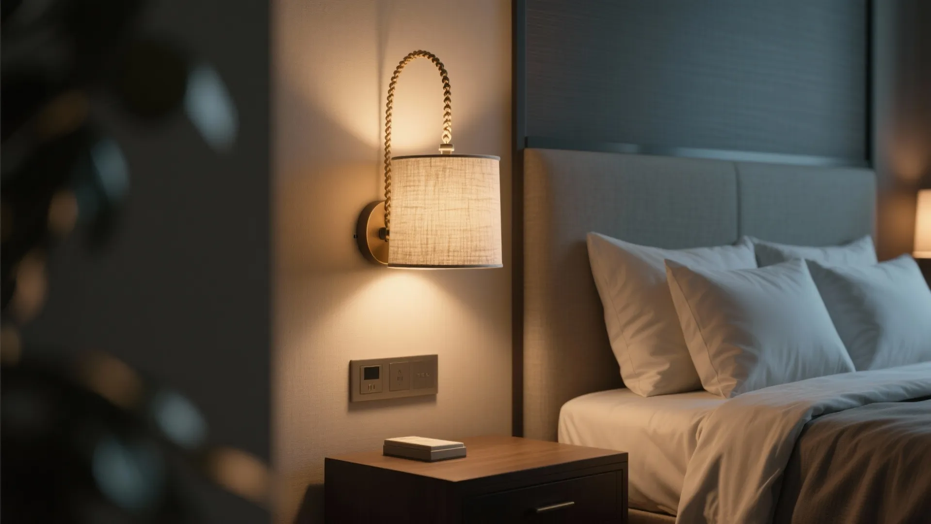 5. Fabric Drum Shade for a Bedroom Accent