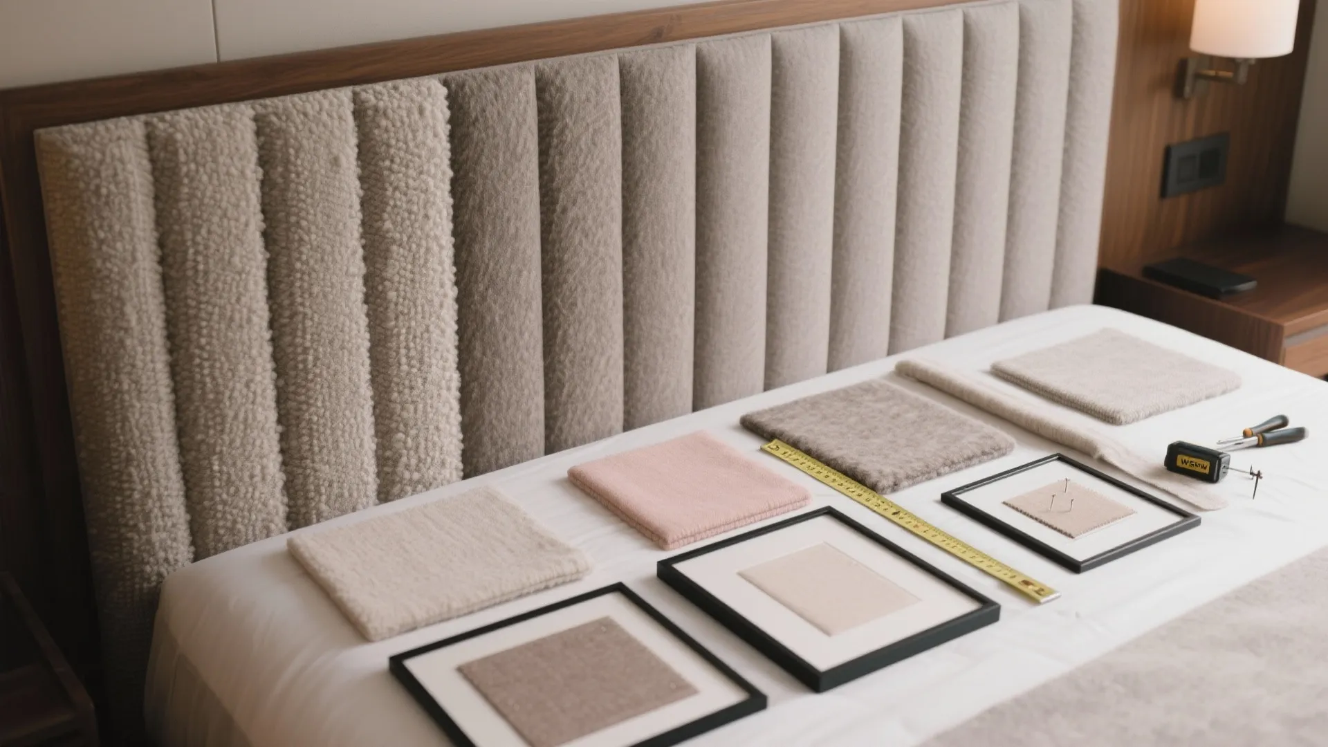 Idea 3: Soft Fabric Panels and an Upholstered Headboard Wall