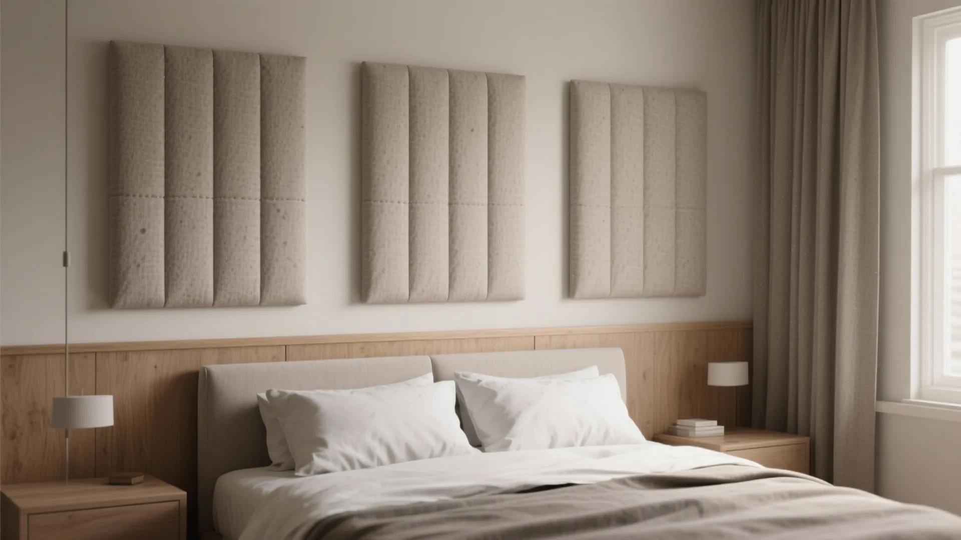 4) Fabric panels for cozy acoustics
