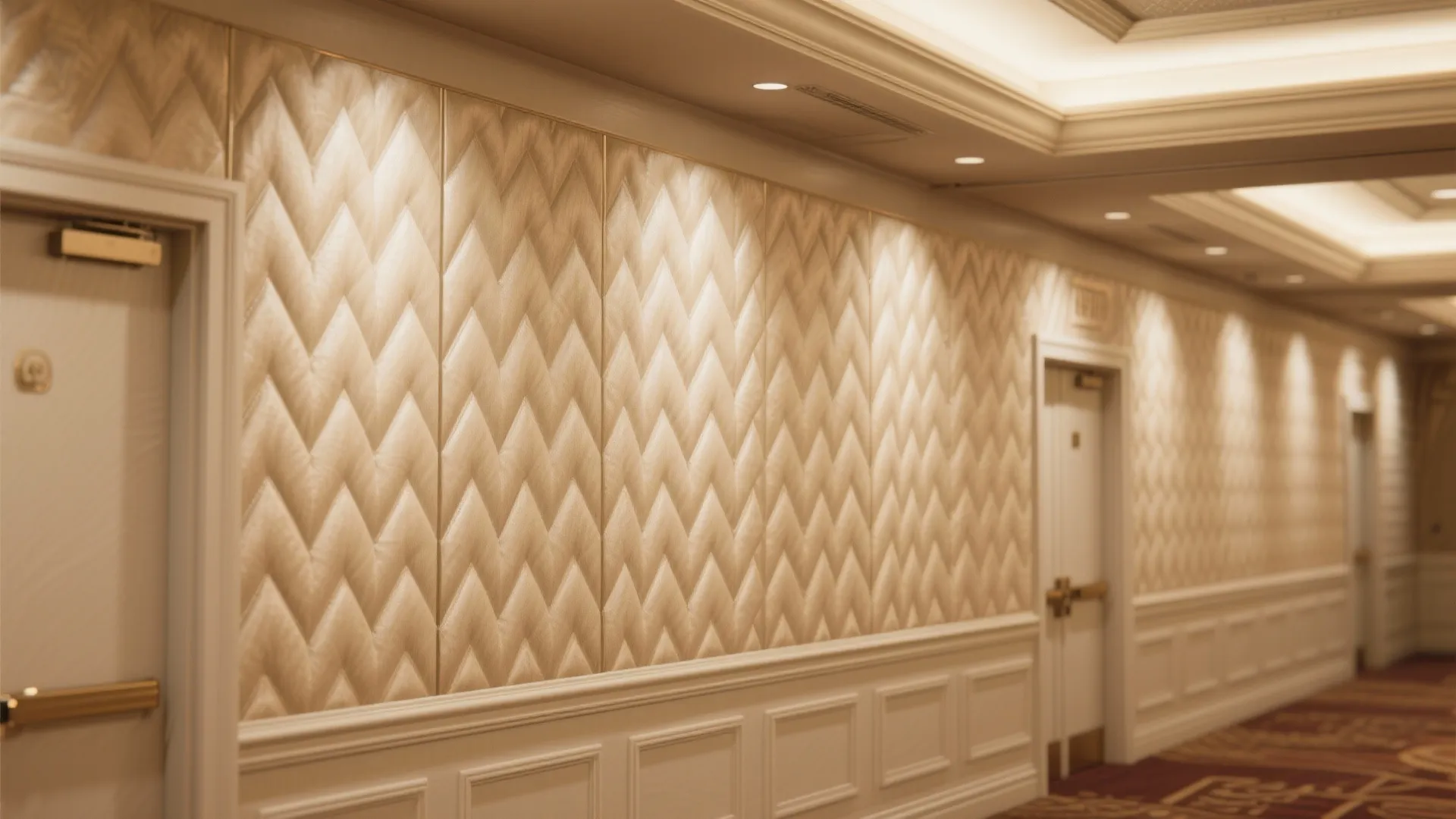 Fabric-wrapped panels for a soft, luxe backdrop