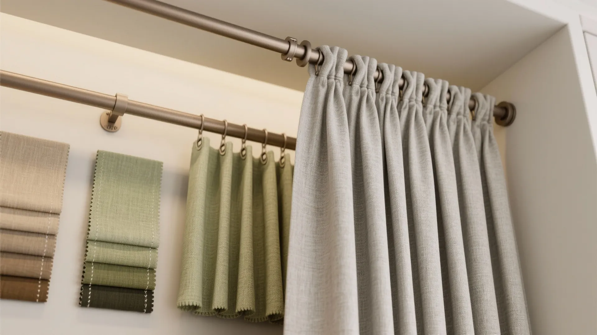 4. Fabric panels and curtain tracks