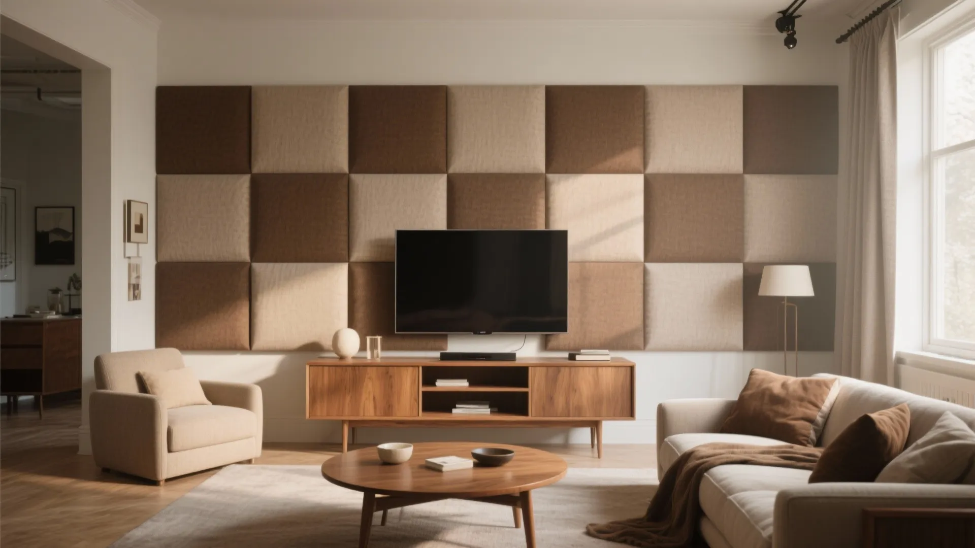 Fabric-Wrapped Acoustic Panels with Warm Textures