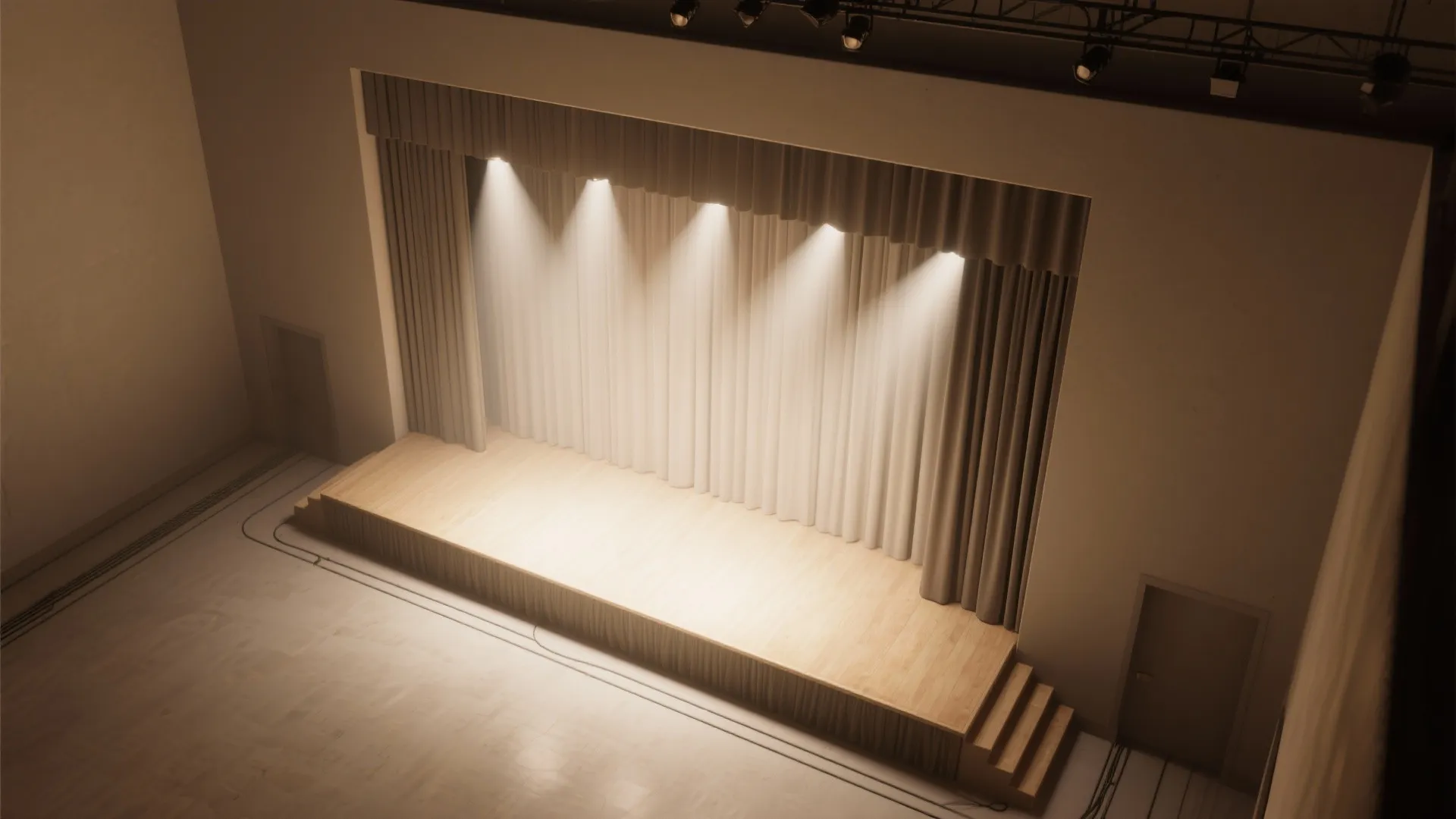 Fabric Layers with Soft Wash Lighting