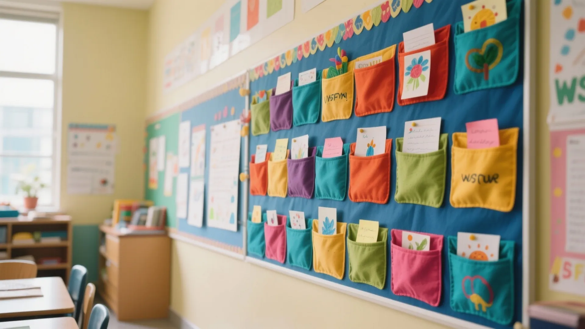 Tip 7: Fabric pockets wall