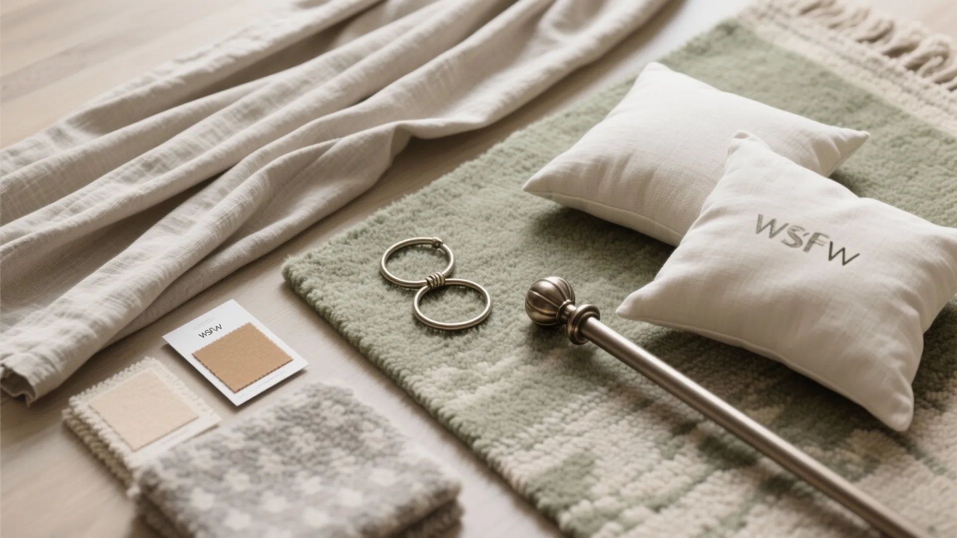 Textiles that fake architecture: curtains, rugs, pillows