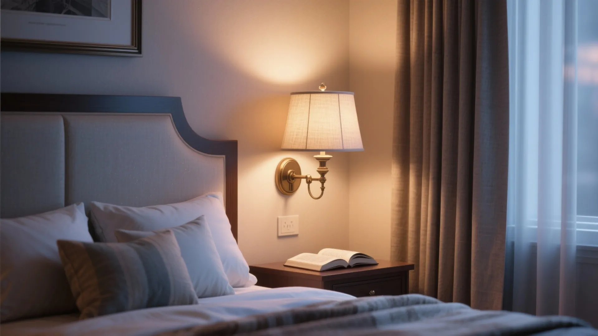 2. Traditional Swing Arm with Fabric Shade