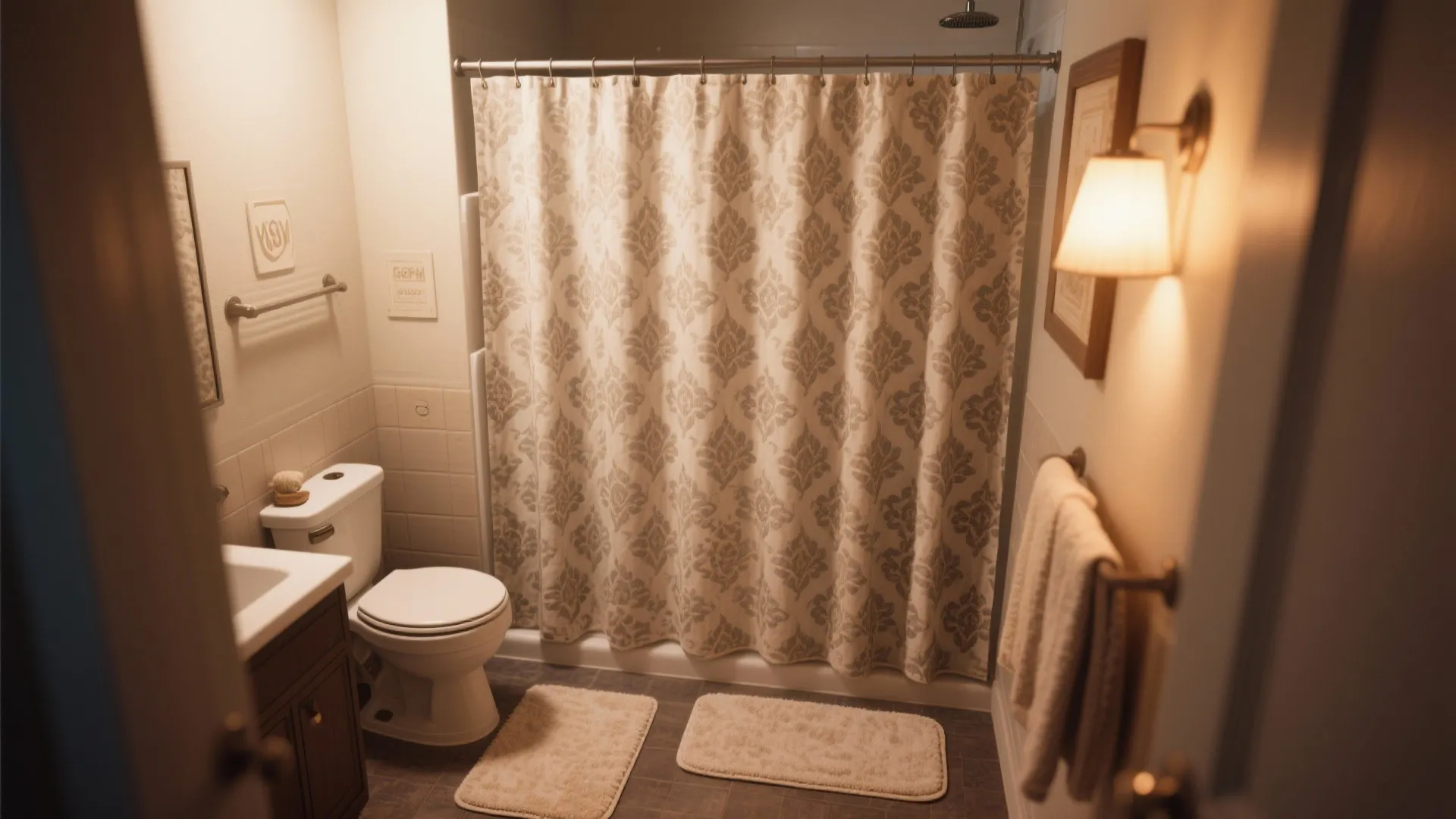 Decorative Fabric Shower Curtain