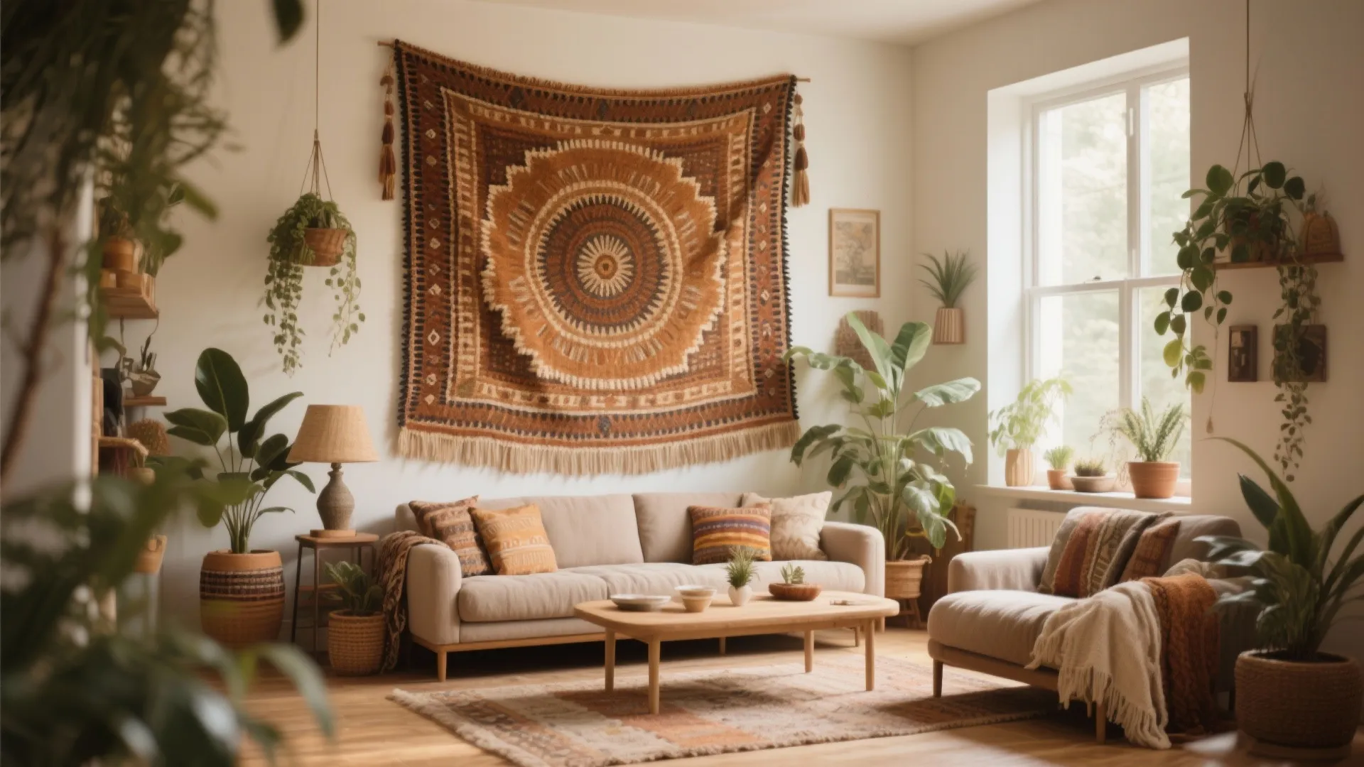 3. Oversized Fabric Tapestry