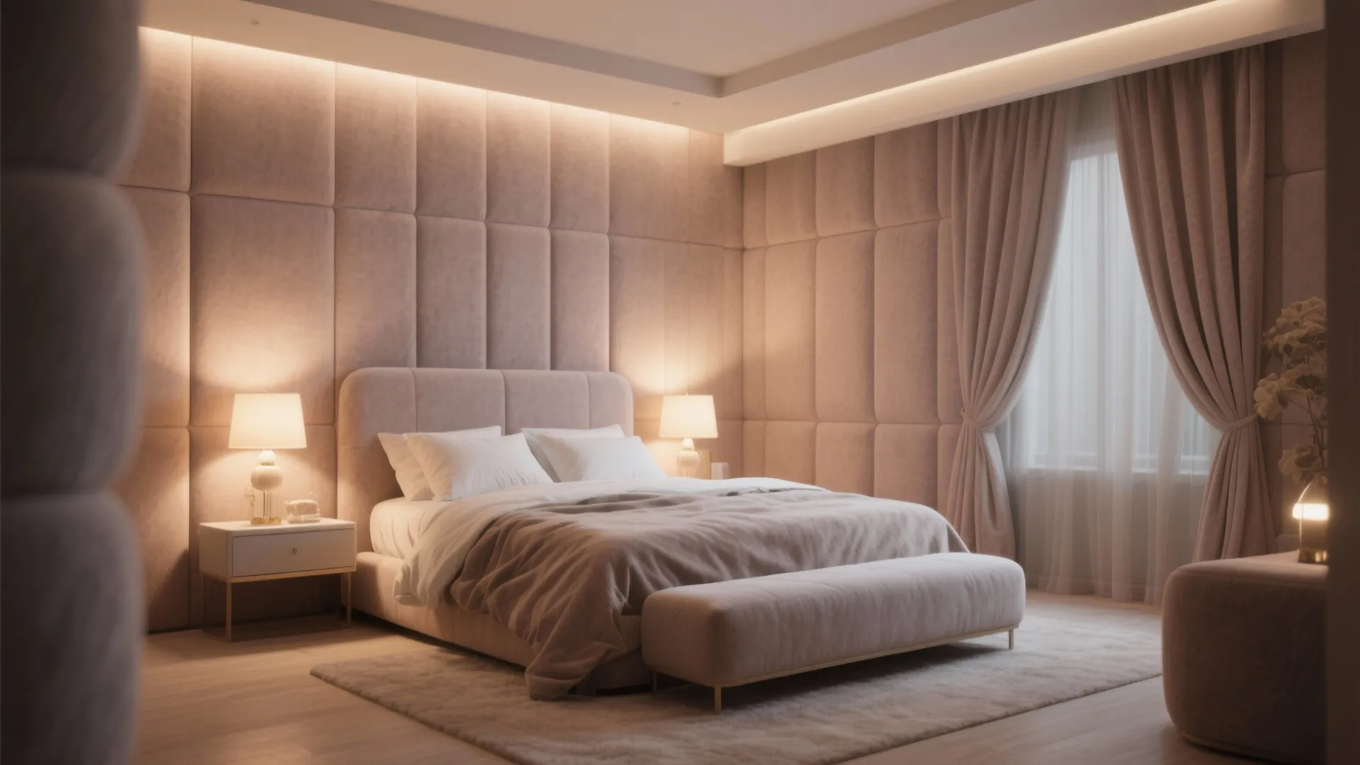 7. Fabric Upholstered Walls