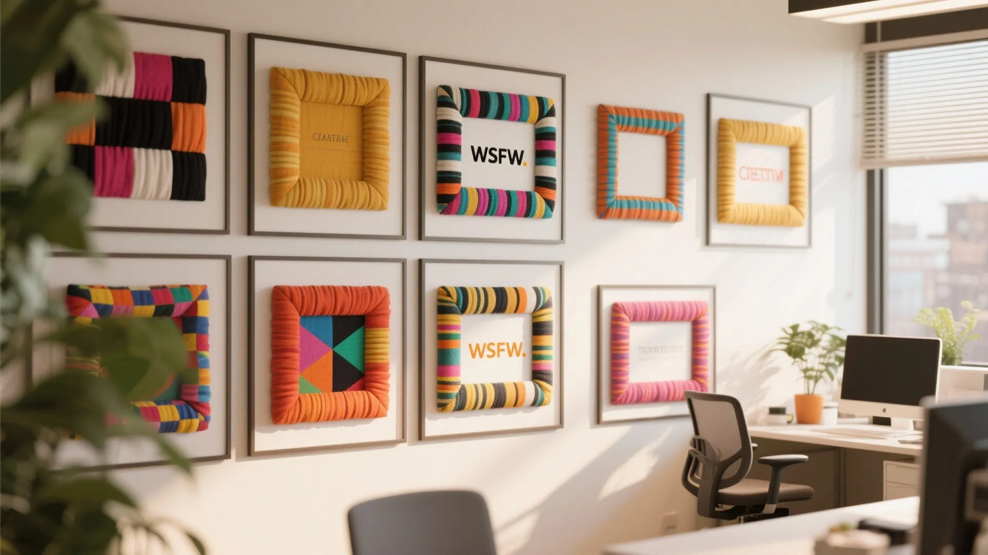 8. Fabric-Wrapped Wall Frames