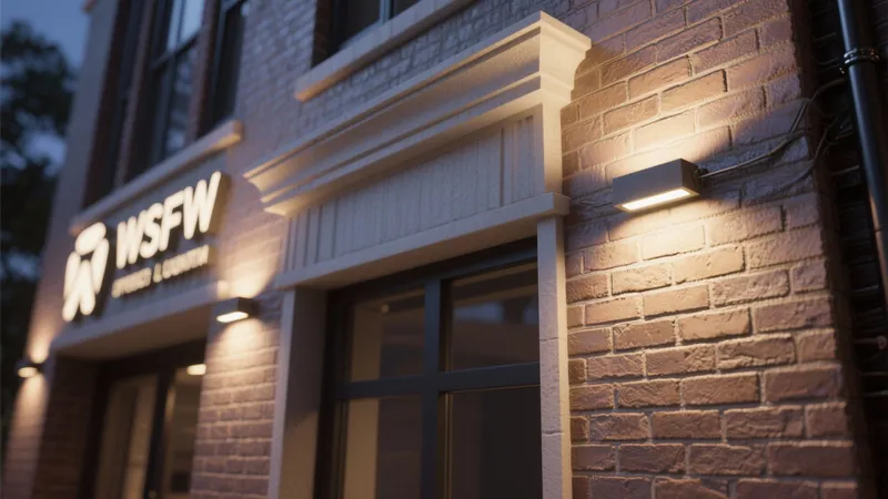 Modern Commercial Facade Lighting Design