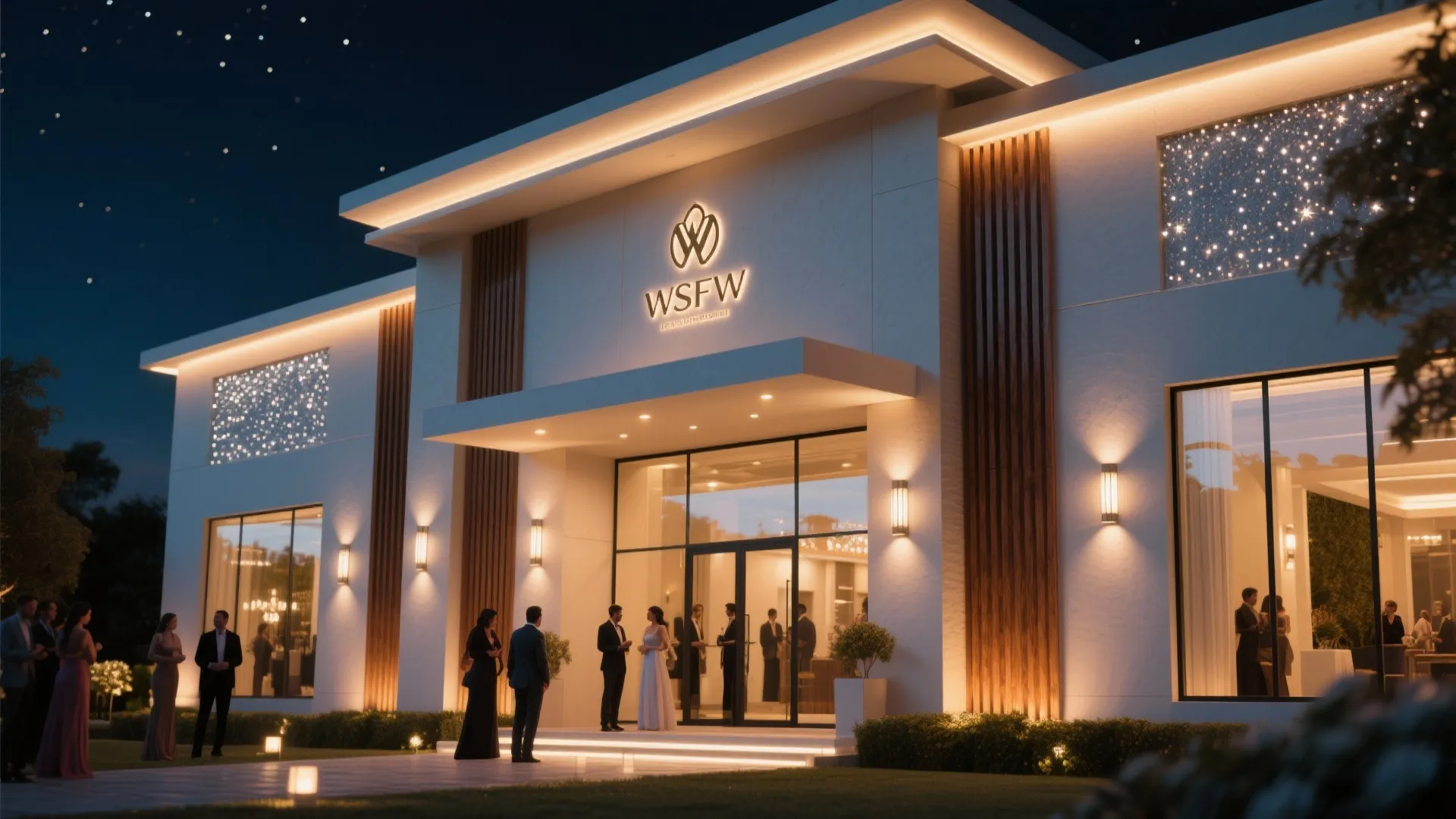 5) Facade lighting scenes for ceremonies and photos