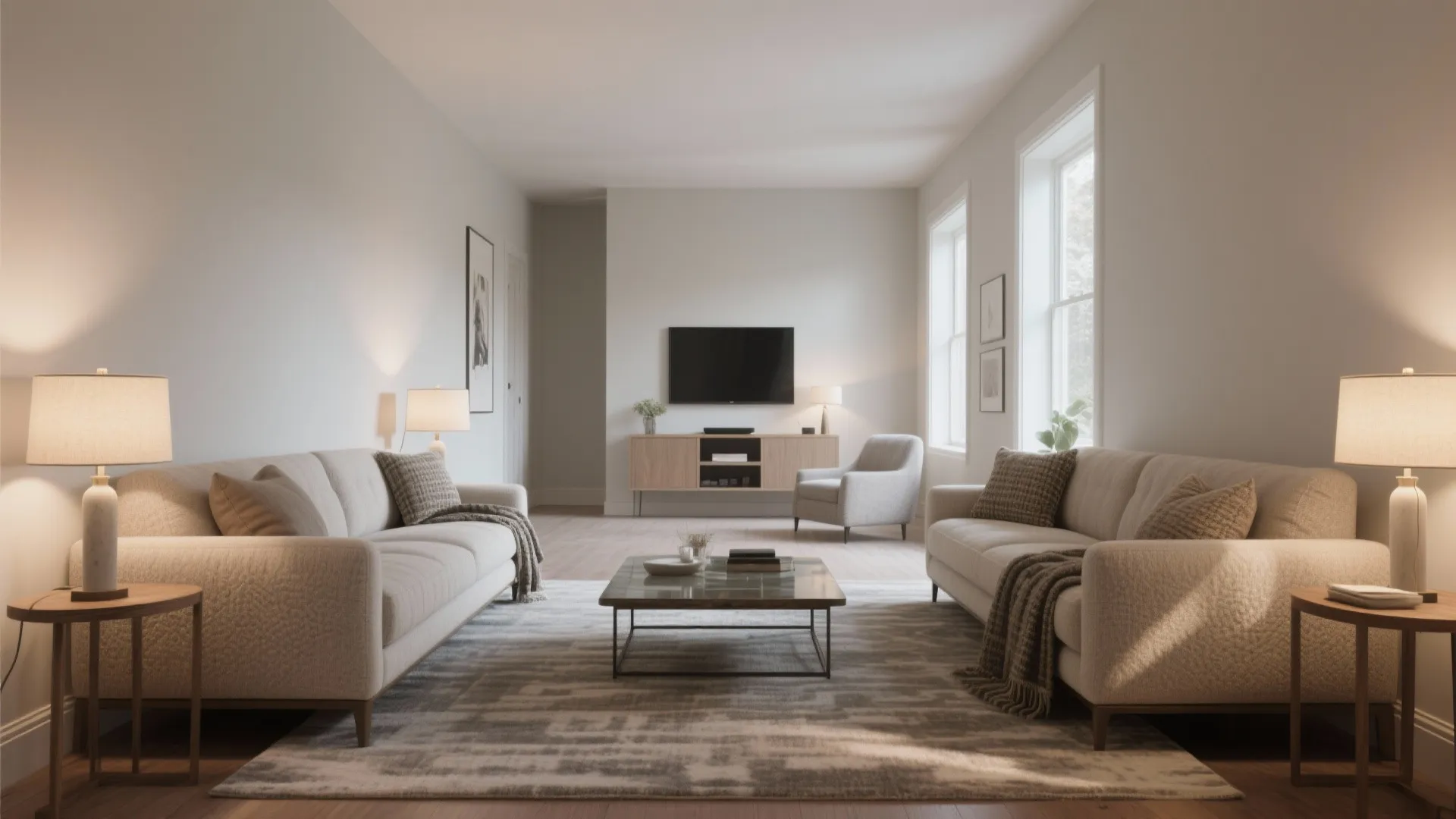 2) Face-to-Face: Two Couches Opposite for Intimate Conversations