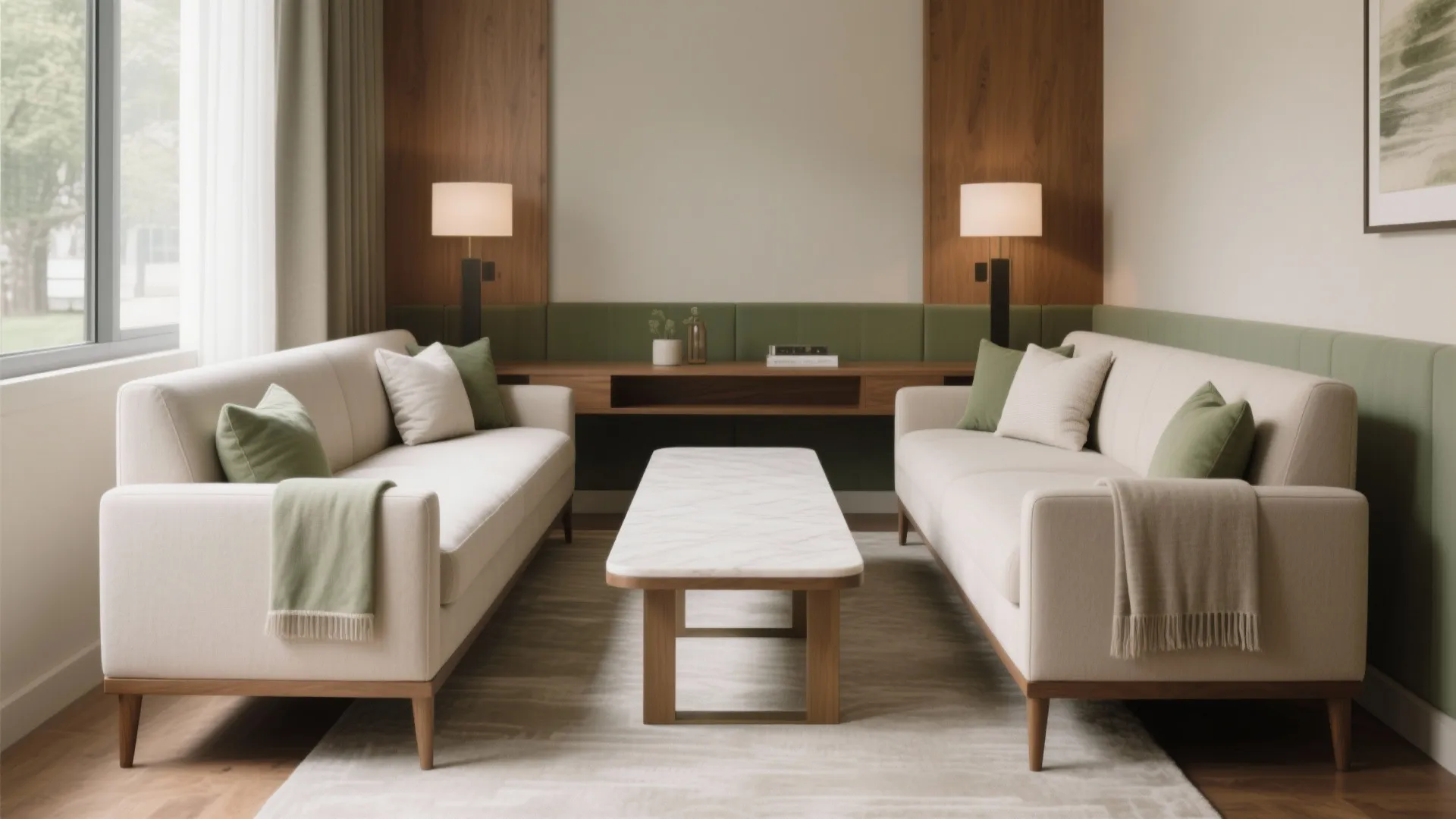 Face-to-Face Sofas with a Slim Profile