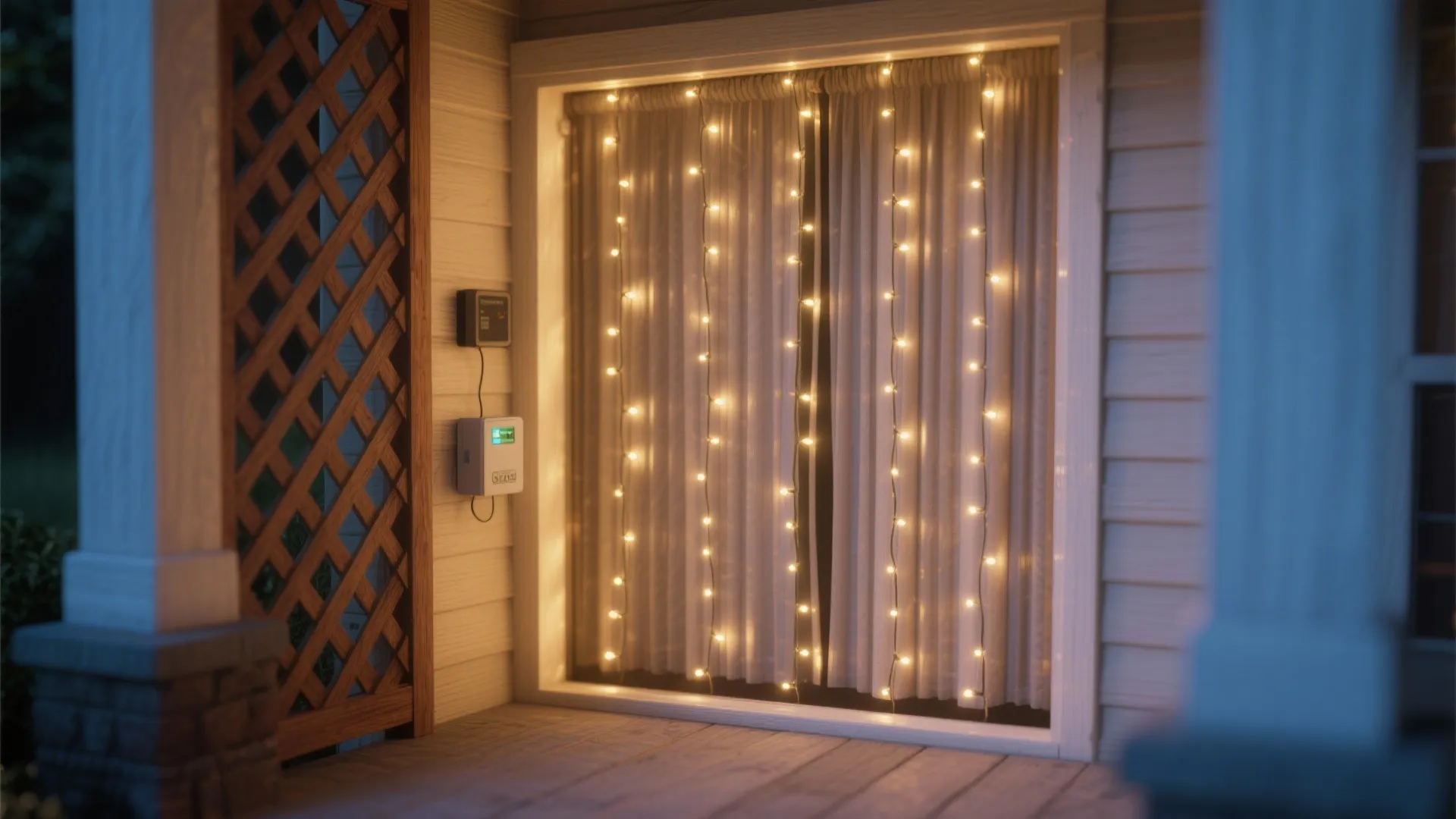 1. Warm fairy curtain for narrow porches