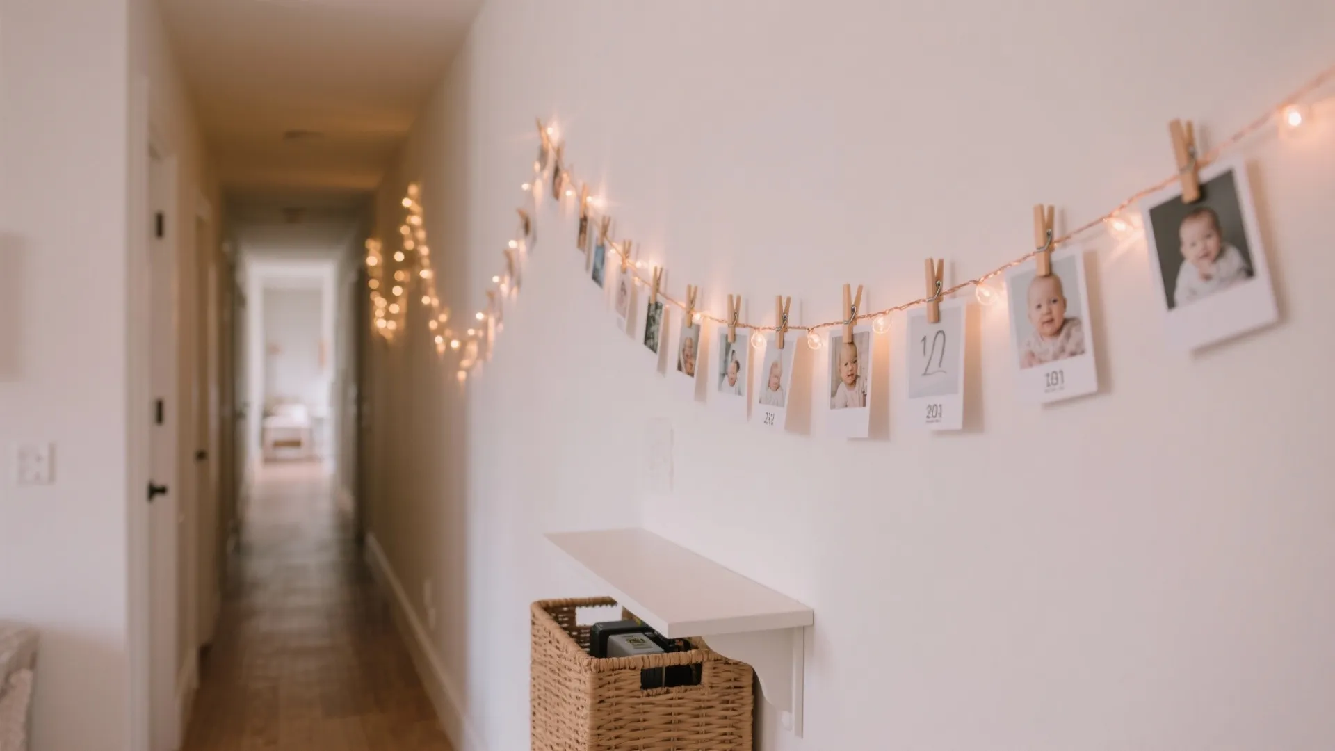 Fairy-Light Photo Timeline Wall